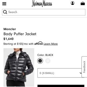 Moncler puffer jacket runs a little small